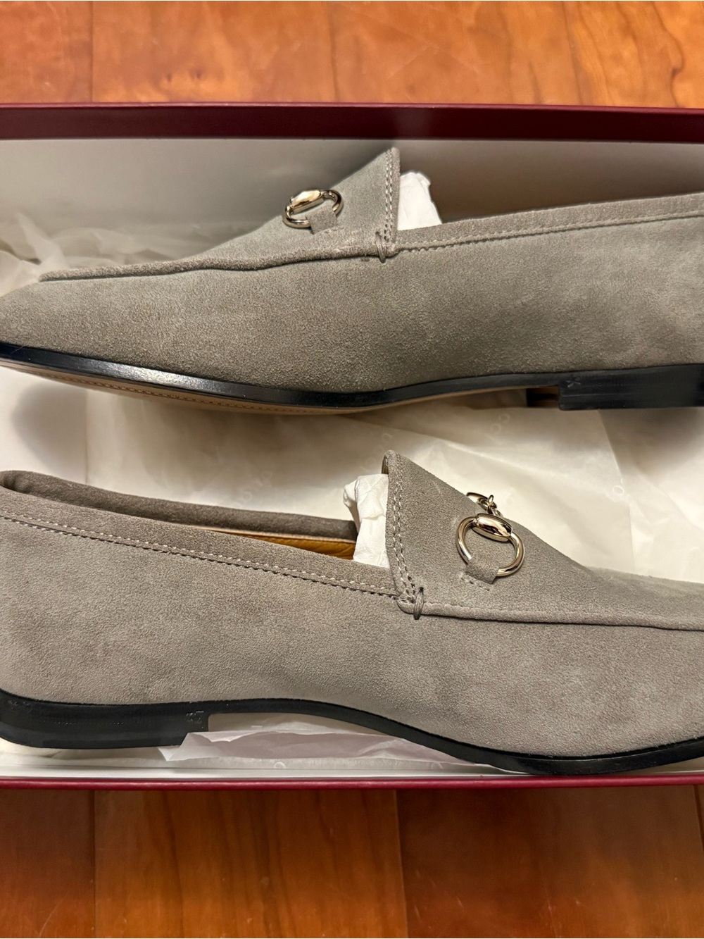 Women's Suede Bit-Detail Slip-On Loafers in Light Gray size 7 (EU37) - Picture 6 of 11